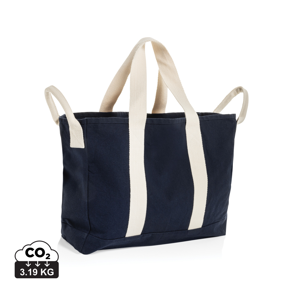 Sac de plage personnalisé en toile recyclée 400 g/m² Bleu marine